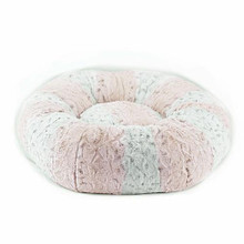 Susan Lanci Designs Plush Pink Soft Snow Leopard Dog Bed