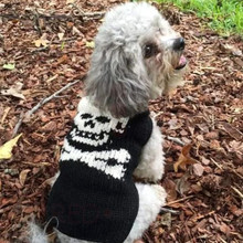 Black Skull Wool Dog Sweater