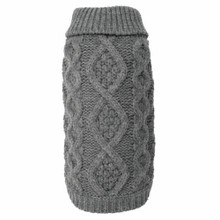 Worthy Dog Chunky Knit Dog Sweater - Gray