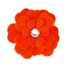 3 Layer Tinkies Garden Flower Dog Hair Bow - Electric Orange