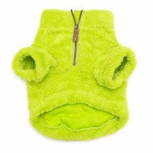 Worthy Dog Solid Fleece 1/4 Zip Pullover Dog Sweater - Lime