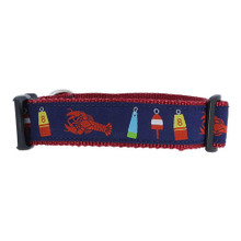 Dog Collar - Lobster & Buoy -  3/4 & 1 1/4