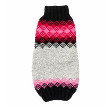 Chilly Dog Pink Diamonds Wool Dog Sweater