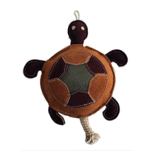 Vegan Leather Patchwork Turtle - Dog Chew Toy