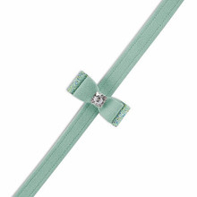 Susan Lanci Designs Mint Aurora Borealis Crystal Stellar Big Bow Leash - Susan Lanci 