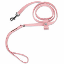 Susan Lanci Designs Puppy Pink Aurora Borealis Crystal Stellar Big Bow Leash - Susan Lanci 