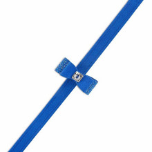 Susan Lanci Designs Royal Blue Aurora Borealis Crystal Stellar Big Bow Leash - Susan Lanci 