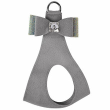 Susan Lanci Designs Platinum Aurora Borealis Crystal Stellar Big Bow Dog Step In Harness  