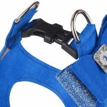 Susan Lanci Designs Royal Blue Aurora Borealis Crystal Stellar Big Bow Dog Step In Harness  