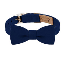 Indigo Blue Bow Tie 1/2" Dog Collar Image