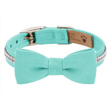 Tiffi Blue 2 Row Giltmore Bow Tie 1/2" Dog Collar Image