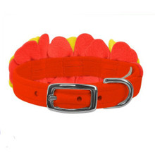 Citrus Flower Dog Collar - Electric Orange back buckle