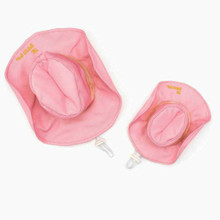 Pink Cowboy Party Hat and Dog Toy image of both sizes from the top
