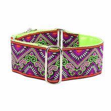 Puesta del Sol Satin lined Martingale Dog Collar - 2" - Limited Edition