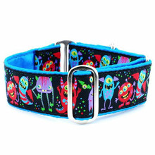 Monstro-City Satin lined Dog Collar & Martingale - 1", 1.5", 2"