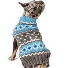 Light Blue Fairisle Wool Dog Sweater