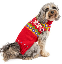 Jolly Red Wool Dog Sweater