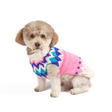 Pink Ski Bum Wool Dog Sweater