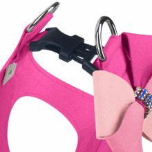 Pinwheel Pink Velvet Dog Step In Harness