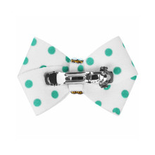 Bimini Polka Dot Nouveau Bow Hair Bow with AB Giltmore Barrette