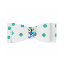 Bimini Polka Dot Aurora Borealis Giltmore Hair Bow Barrette