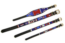 Red White Blue African Beaded Collar & Leash Collection