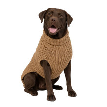 Camel Alpaca Cable Knit Dog Sweaters