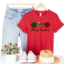 Merry Christmas Dogs Paws People Unisex T-Shirts - More Colors