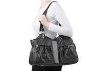 Quilted Luxe Metro Black Pet Dog Carrier by Petote