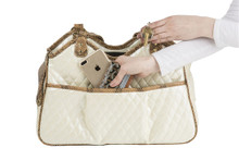 Quilted Luxe Metro Ivory Pet Dog Carrier by Petote