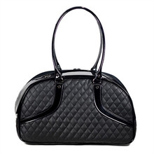 Black Quilted Luxe Roxy Pet Dog Carrier by Petote