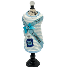 Designer Chewnel Perfume No 5 Paris Sequin Dog Tank - Baby Blue