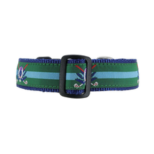 Dog Collar - Golf Thistle on Green -  3/4 & 1 1/4