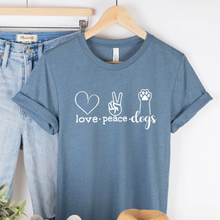 Love Peace Dogs Human Unisex T-Shirts - More Colors