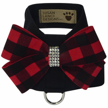 Red Gingham Nouveau Bow Tinkie Dog Harness