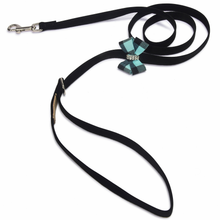 Tiffi Blue Gingham Nouveau Bow Leash