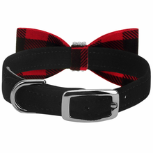 Giltmore Red Gingham Bow Tie 1/2" Dog Collar - Choose Color