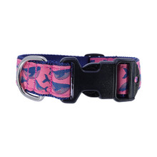Humpback Whale on Raspberry - 3/4 & 1.25 inch Dog Collar, Harness