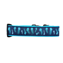 Dog Collar - Navy Jellyfish -  3/4 & 1 1/4