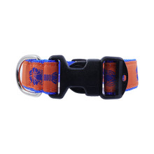 Dog Collar - Blue on Orange Lobster -  3/4 & 1 1/4