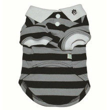 PP Striped Polo Dog Shirt - Gray
