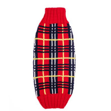 Red Tartan Plaid Wool Dog Sweater