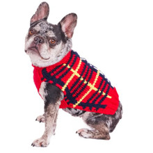 Red Tartan Plaid Wool Dog Sweater