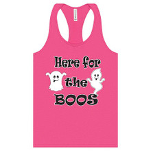 Here for the Boos Women's Jersey Racerback Tank