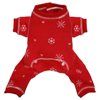 Red Snowflake Dog Long Johns