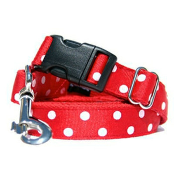 Betsy Red Polka Dots Dog Collars & Leashes