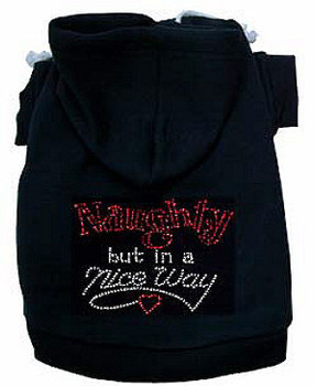 Naughty But In A Nice Way Rhinestone Dog Hoodie