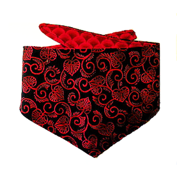 Bandana - Red Scroll Leaves