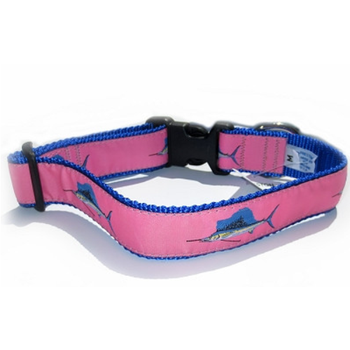 Dog Collar - Sailfish (Pink) - 3/4 & 1 1/4