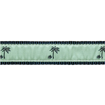 Dog Collar - Palm Trees (Seamist) - 3/4 & 1 1/4